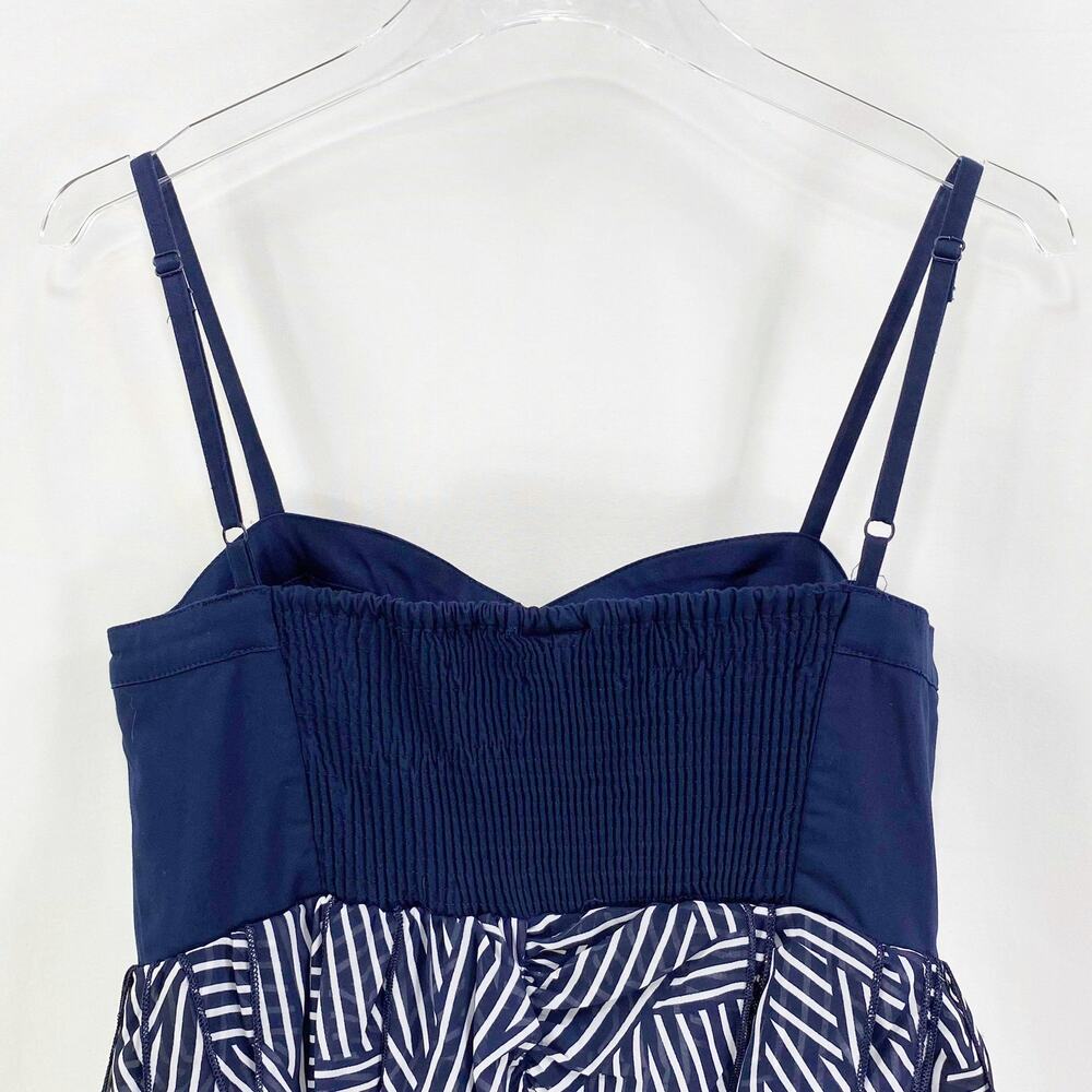 H&M Navy Blue Striped Empire Waist Sleeveless Mini Dress - Picture 7 of 10
